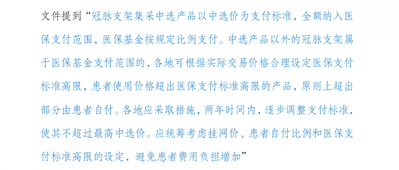 冠脈支架集采使用配套政策，看到這三點新意