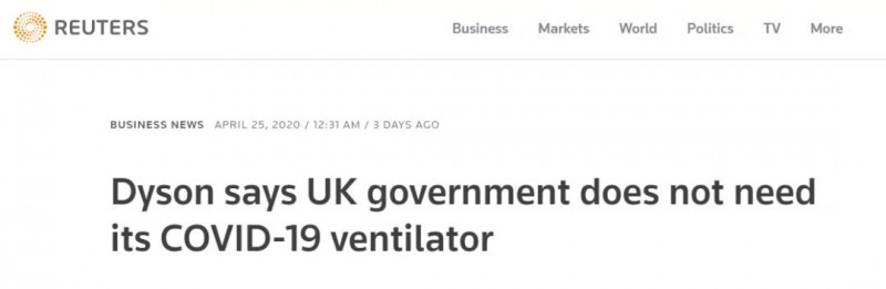 不到10天研发出来的呼吸机，英国不要了